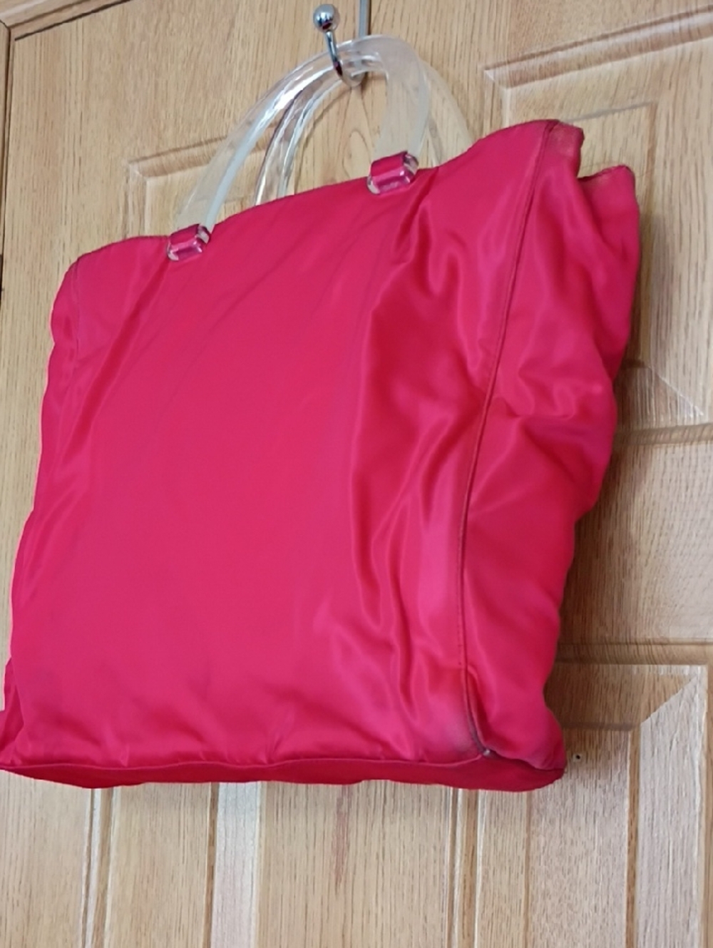 Authentic Vintage Red Prada Tessuto City Tote With Dust Bag and Auth Card. - Picture 3 of 15